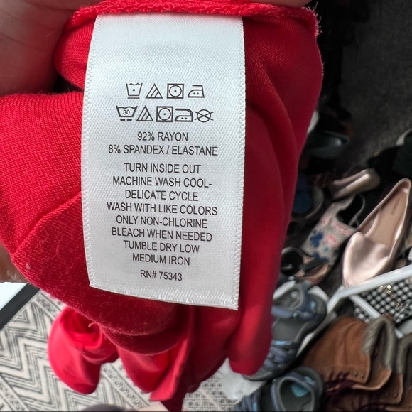 NWT Cynthia Rowley Red Rayon Stretch Jersey Swing Midi Dress - Picture 7 of 7